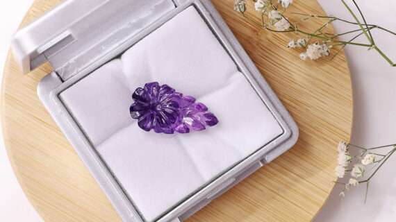 Amethyst Feather Carving