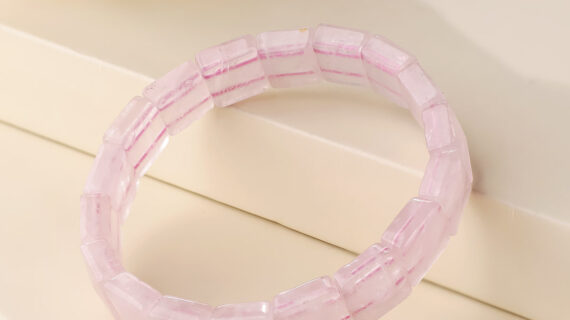 Rose Quartz Pyramid Shape Bracelet
