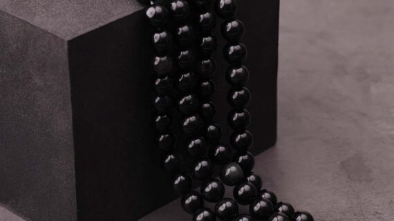 Black Obsidian Beads line 8mm