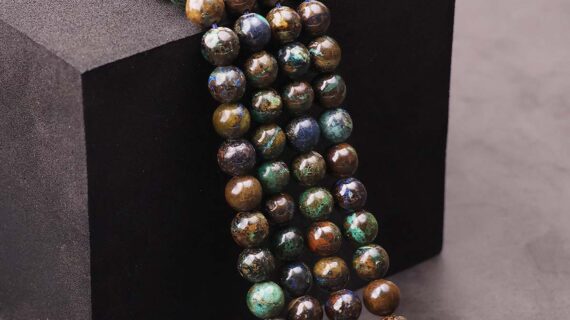 Azurite Beads line 8mm LQ
