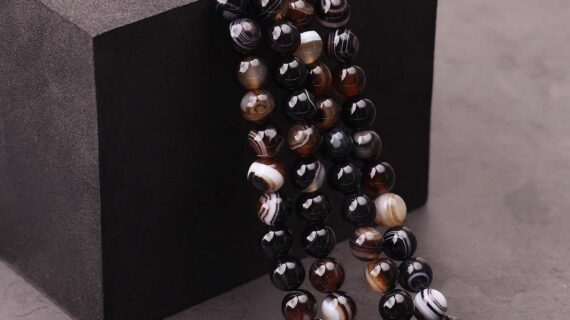 Black Sulemani Beads line 8mm
