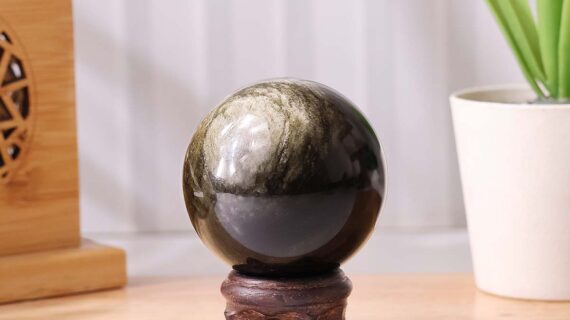 Golden Sheen Obsidian Ball