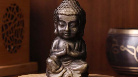 Golden Sheen Obsidian Buddha 3 Inch