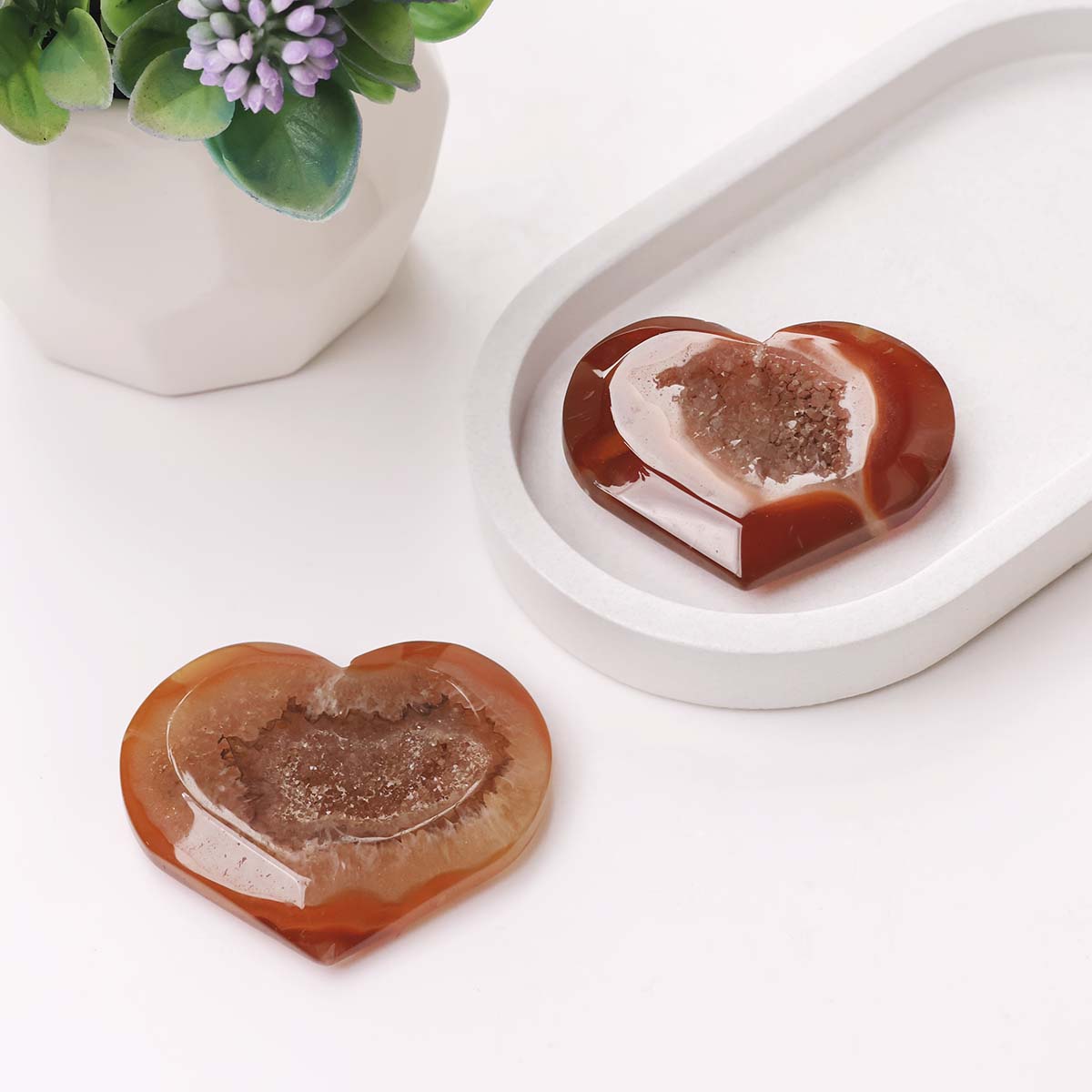 Druzy Red Carnelian Heart (2)