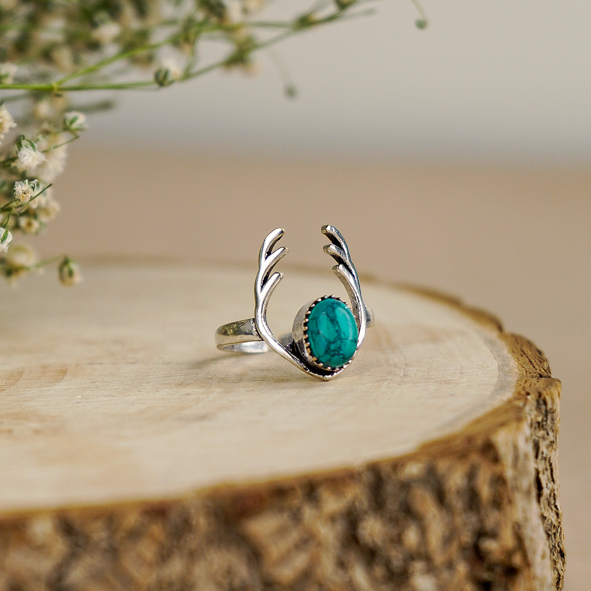 Firoza Dear Antlers Ring-Shubhanjali Store (1) firoza dear antlers ring