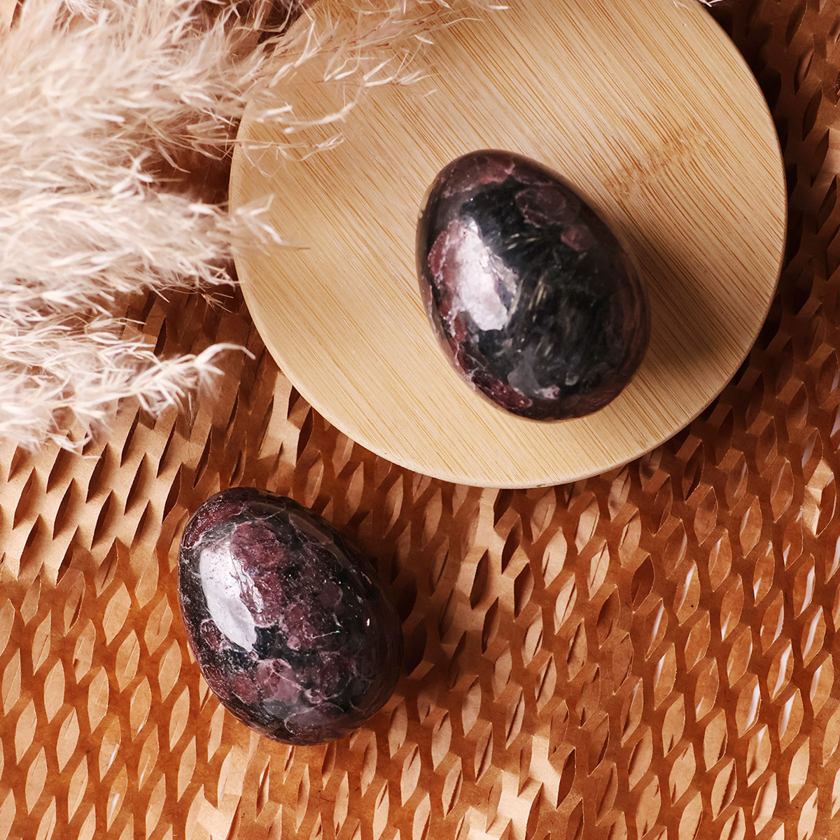 Garnet With Astrophyllite Egg (1)