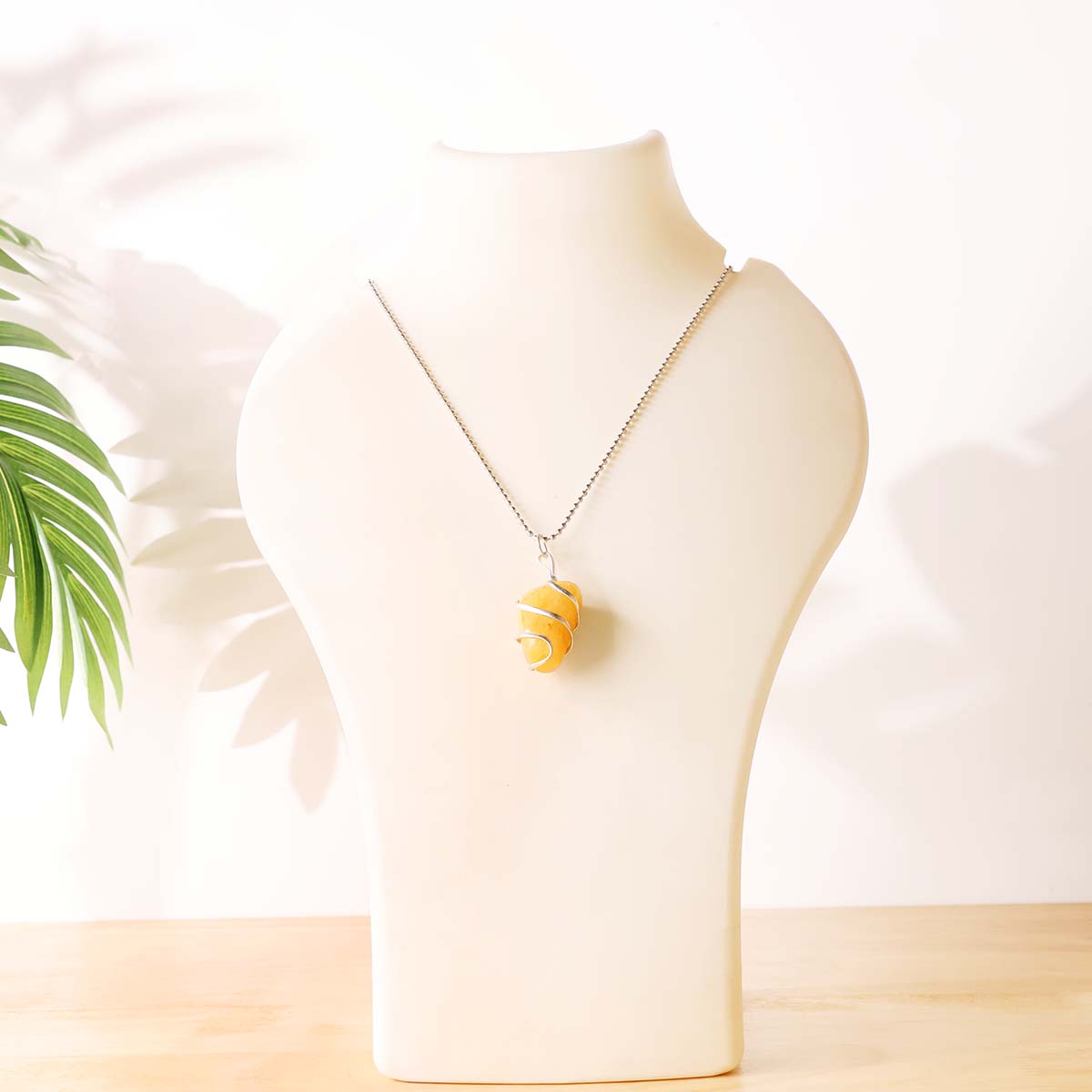 Golden Quartz Tumble Wire Pendant (2)