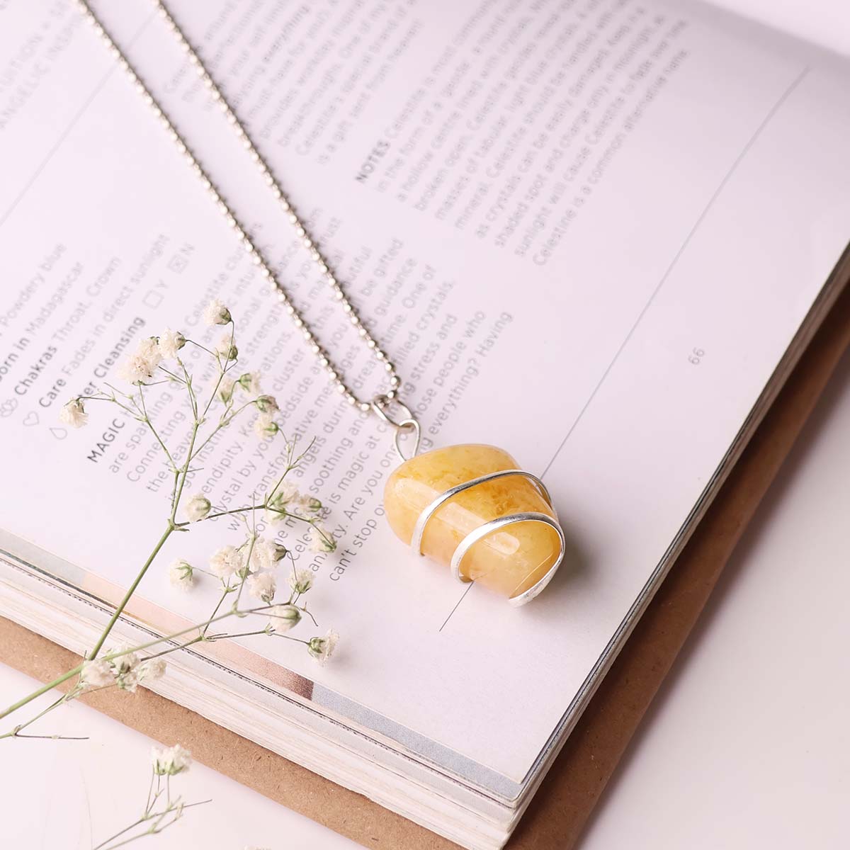 Golden Quartz Tumble Wire Pendant (4)