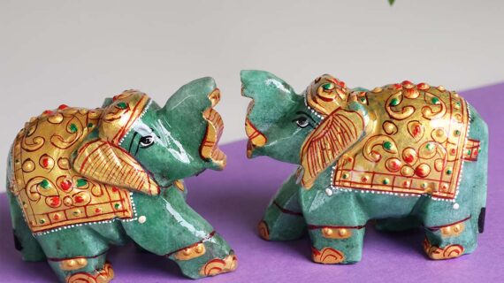 Green Aventurine Elephant Printed