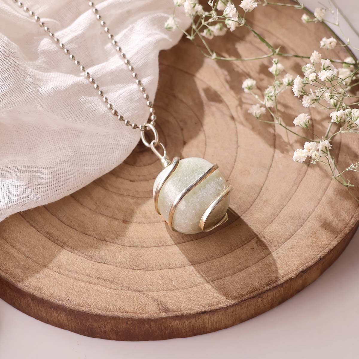 Green Aventurine Tumble Wire Pendant (6)