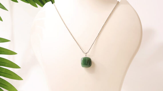 Green Jade Tumble Pendant