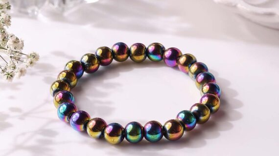 Hematite Titanium Aura Bracelet 8mm
