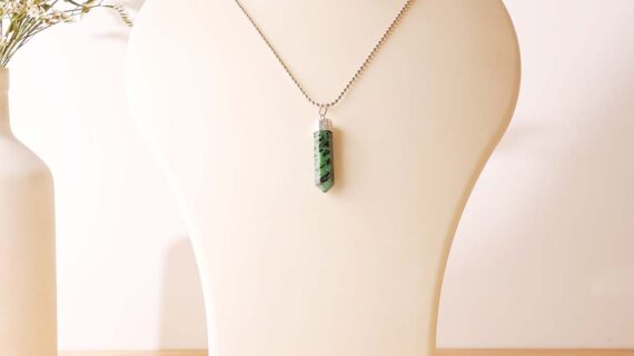 Ruby Zoisite Pencil Pendant