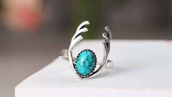 Firoza Dear Antlers Ring