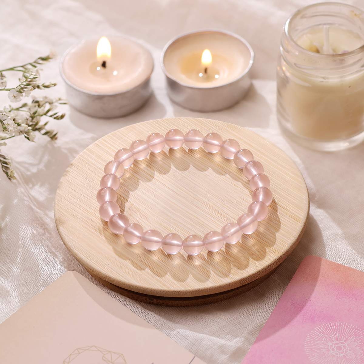 Mozambique Rose Quartz bracelet 8mm (3)