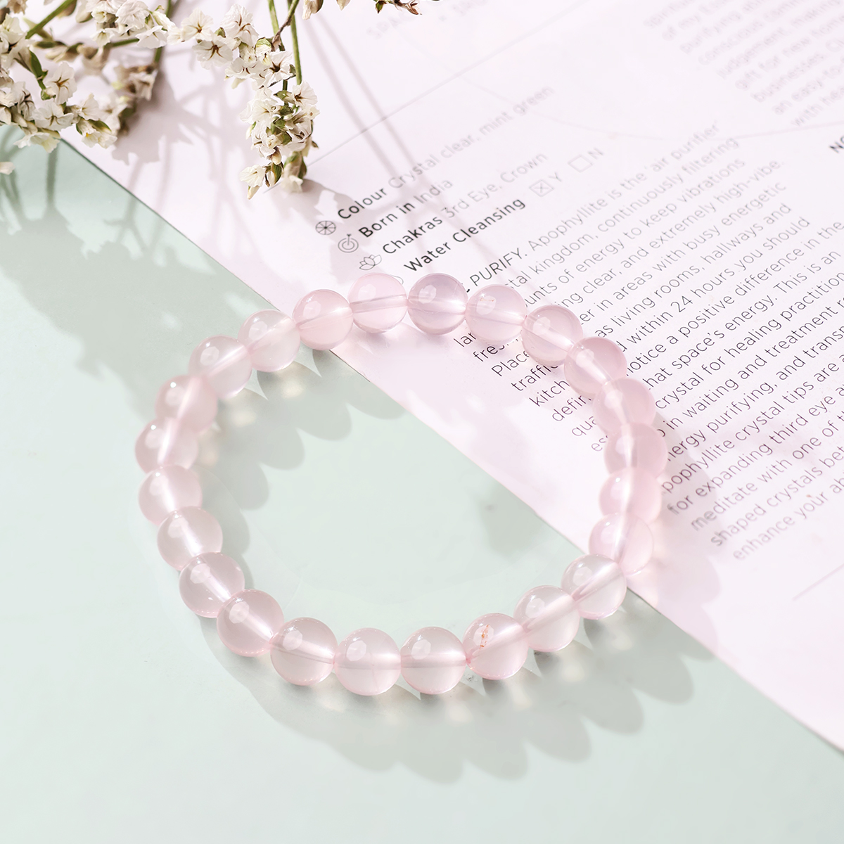 Mozambique Rose Quartz bracelet 8mm (5)