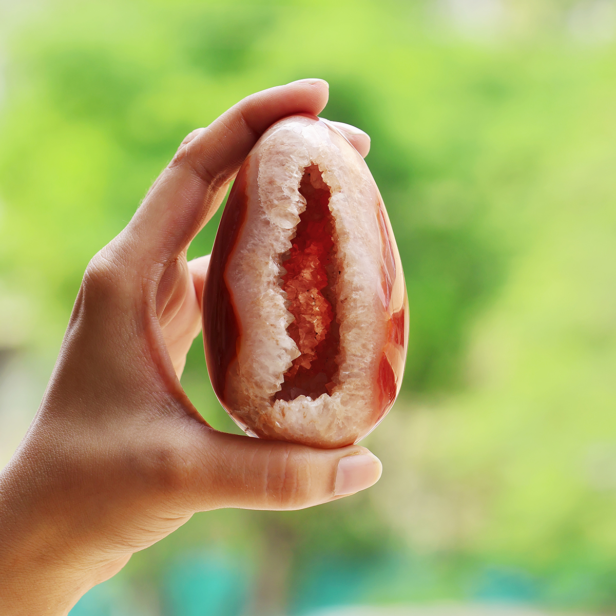 Red Carnelian Druzy Egg (1)