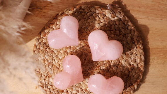 Rose Quartz Puffy Heart