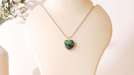 Ruby Zoisite Big Heart Pendant