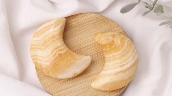 Yellow Calcite Half Moon 60-80 Gms