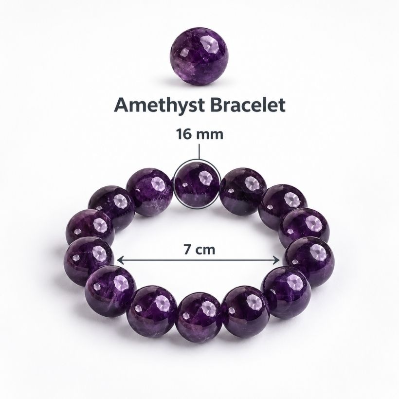 Amethyst Round Beads Bracelet amethyst round beads bracelet