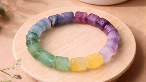 Candy Fluorite Rectangle Shape Buddhist Bracelet