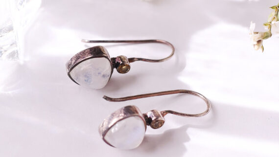 Citrine Triangle Earring