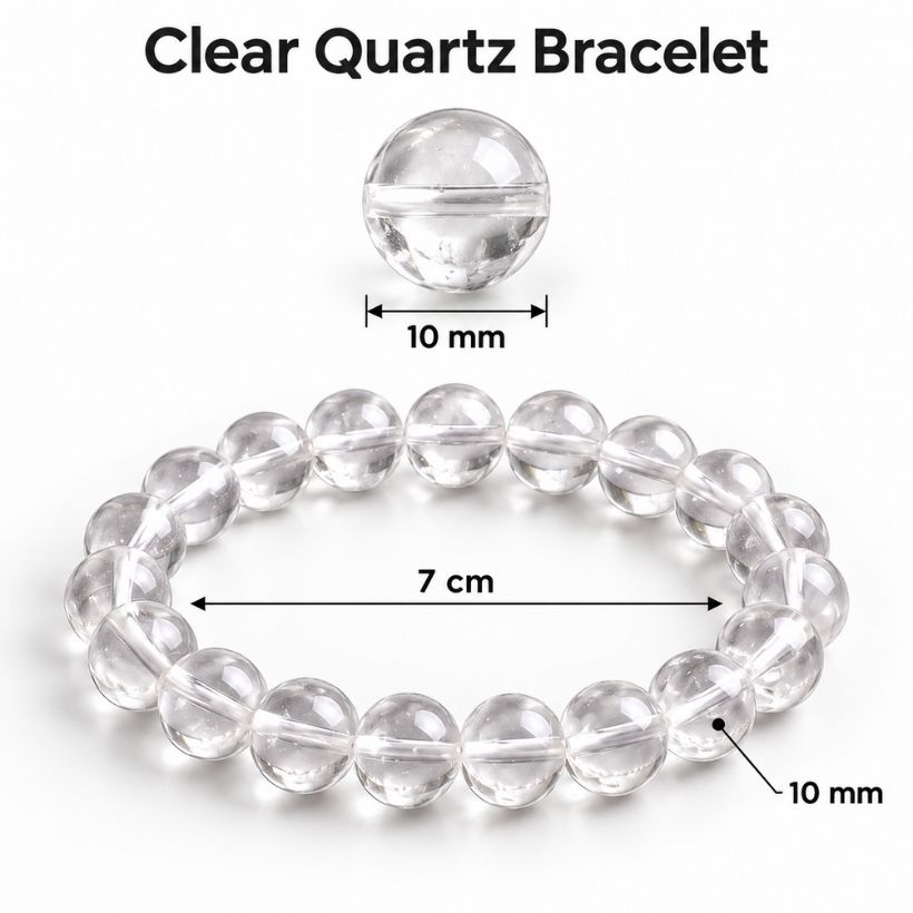 Clear Quartz Round Beads Bracelet (2) clear quartz round beads bracelet