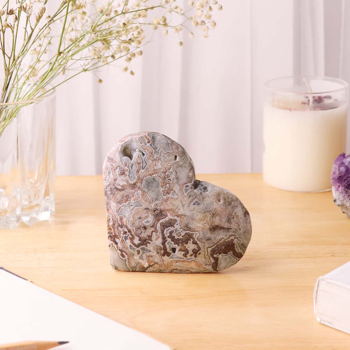 Crazy Lace Agate Heart (4)