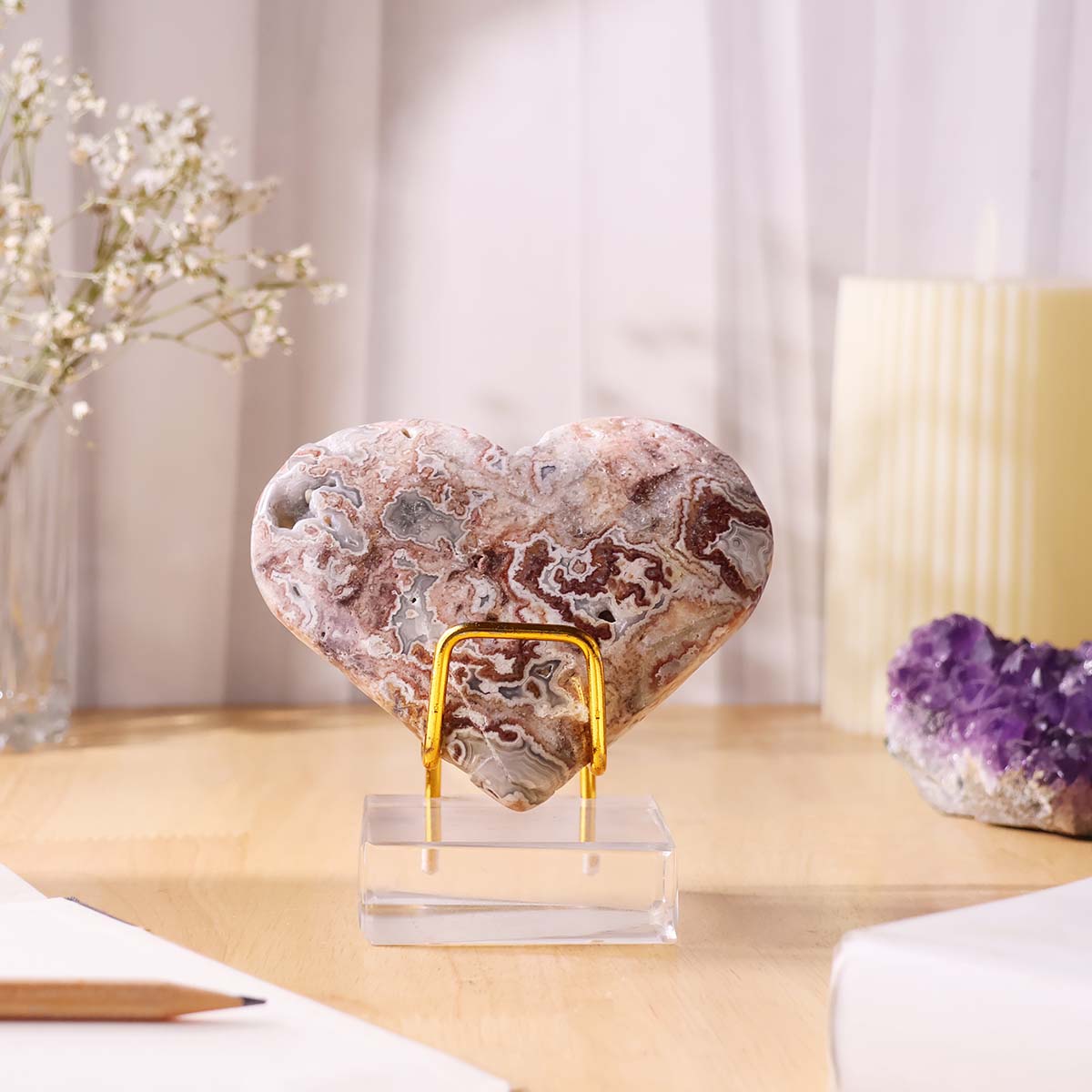 Crazy Lace Agate Heart (5)