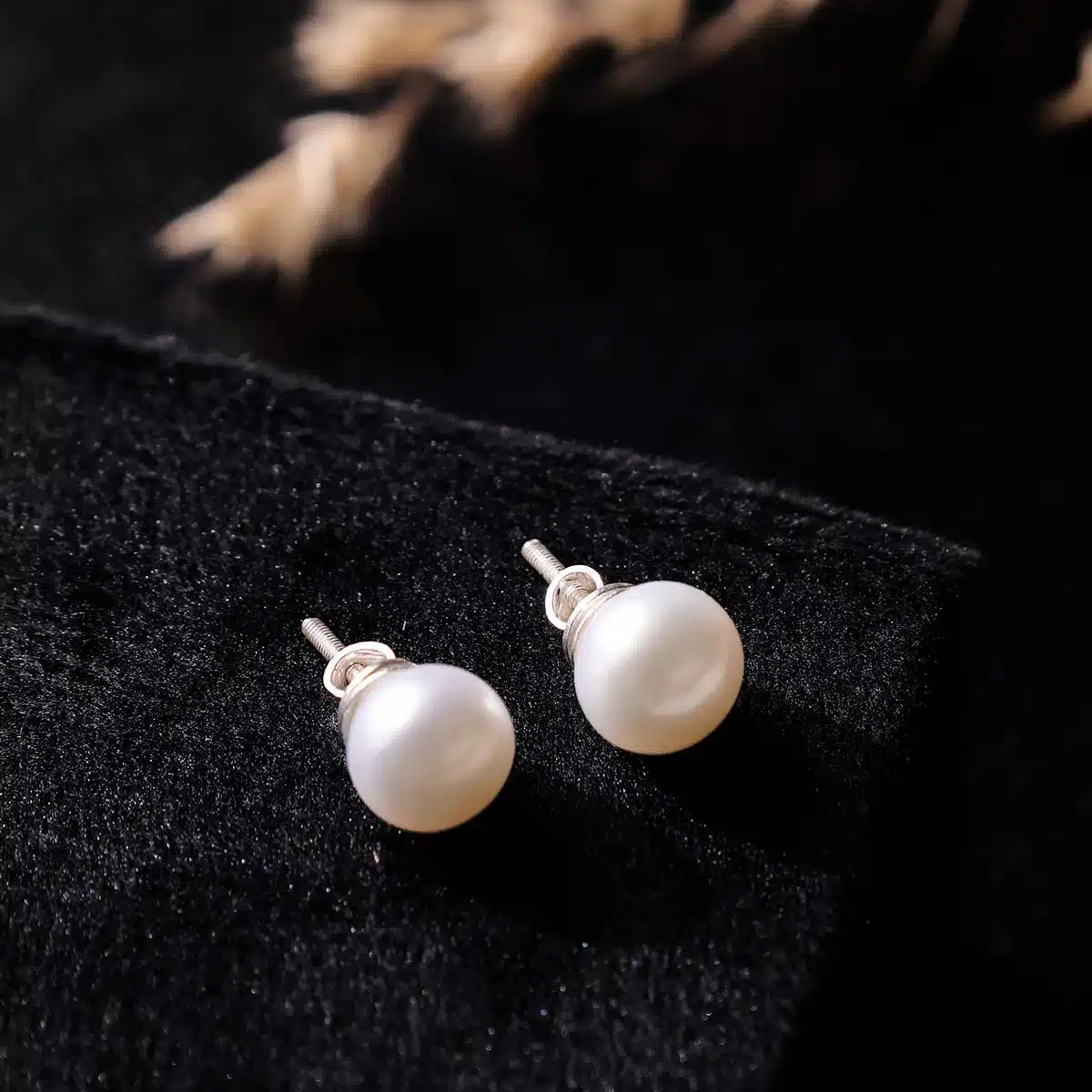 Fresh water pearl stud earring silver (5)
