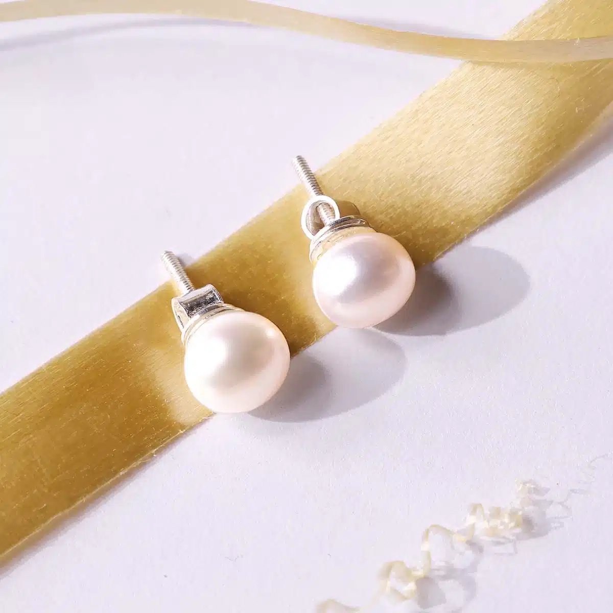 Fresh water pearl stud earring silver (6)