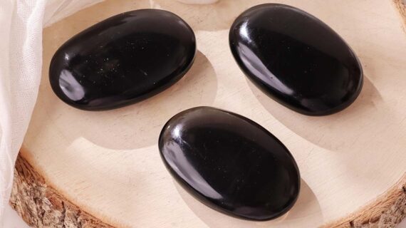 Midnight Lace Obsidian Palm Stone