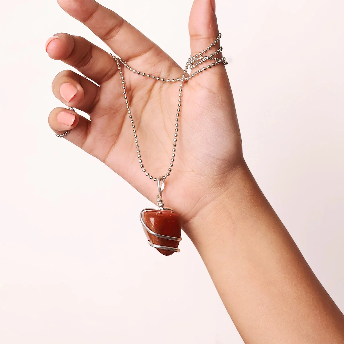 Red Jasper Tumble Wire Pendant (4)