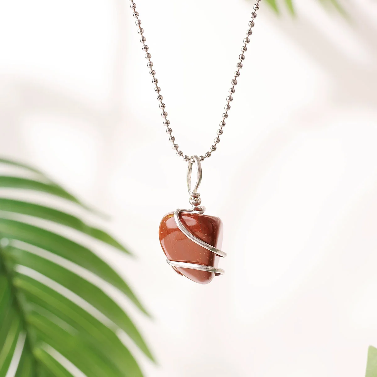 Red Jasper Tumble Wire Pendant (6)