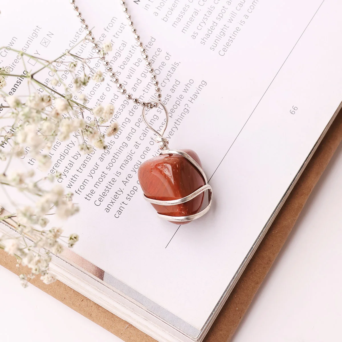 Red Jasper Tumble Wire Pendant (7)