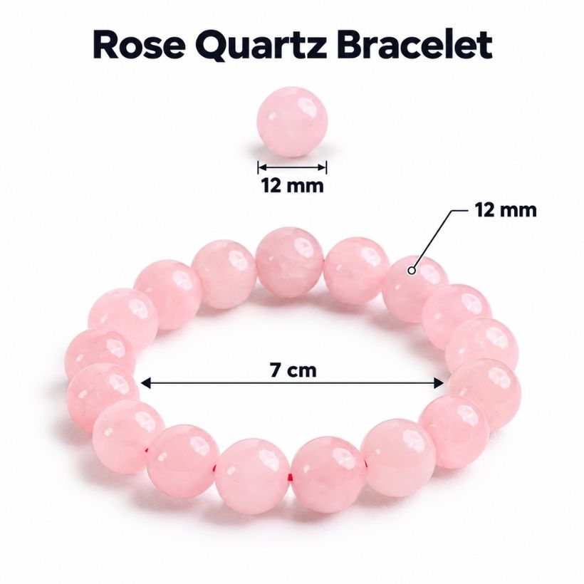 Rose Quartz Round Beads Bracelet (2) rose quartz round beads bracelet