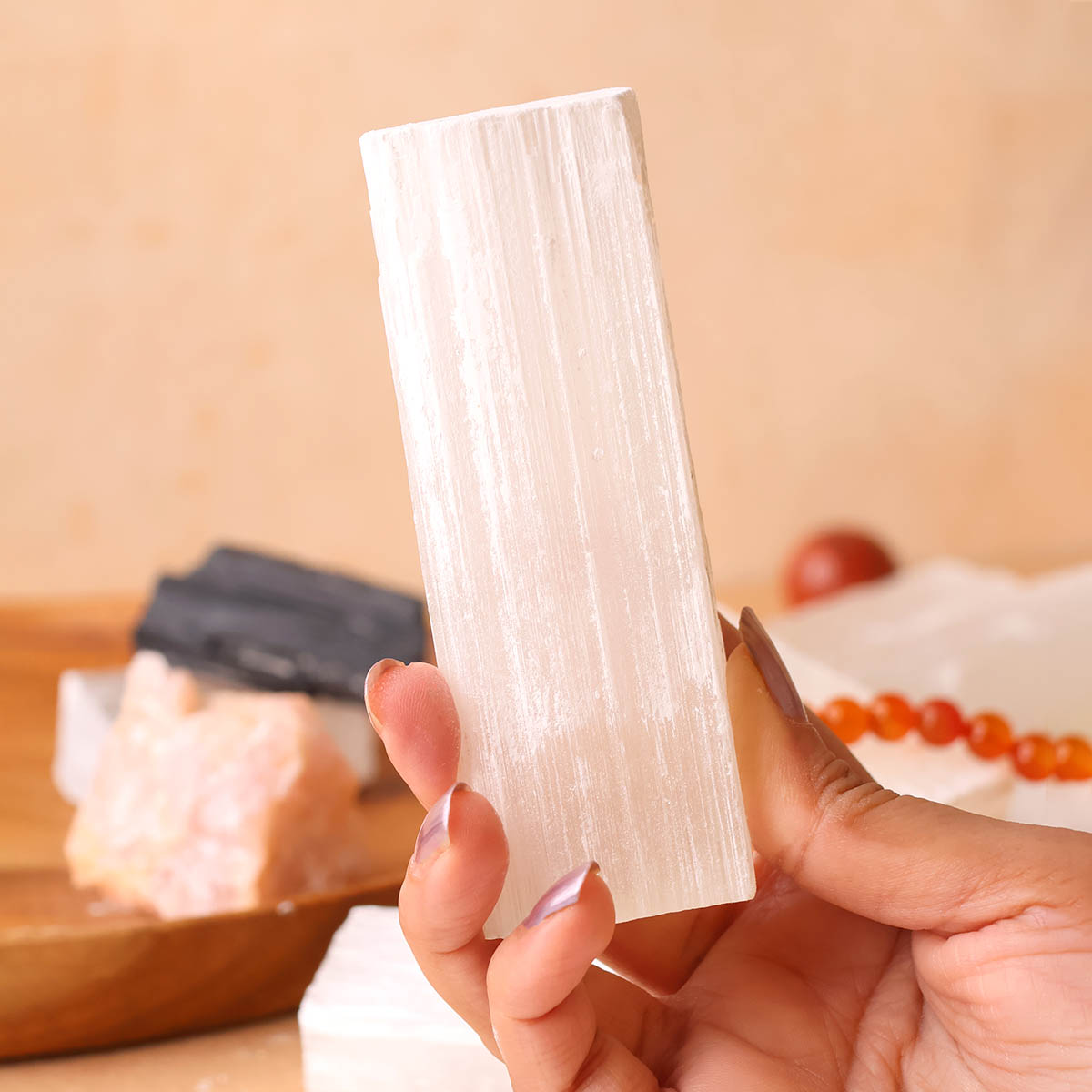 Selenite Raw Stone-shubhanjali Store (4) selenite raw stone