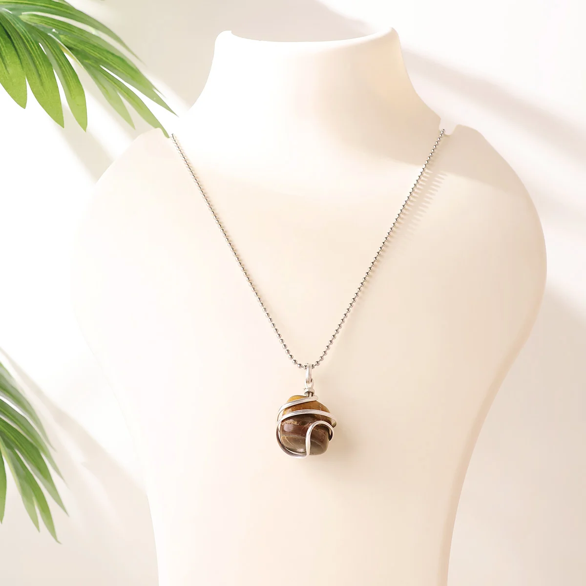 Tiger Eye Tumble Wire Pendant (12)