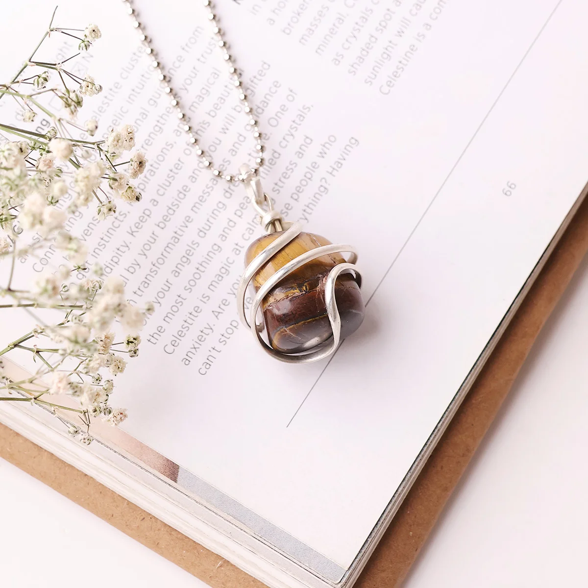 Tiger Eye Tumble Wire Pendant (8)