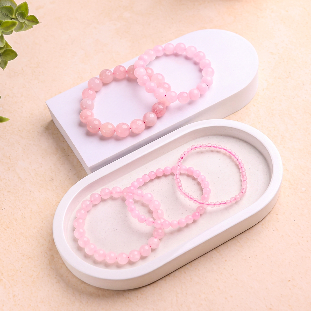 Untitled-6 rose quartz round beads bracelet
