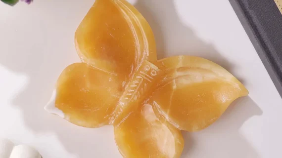 Yellow Calcite Butterfly Bowl