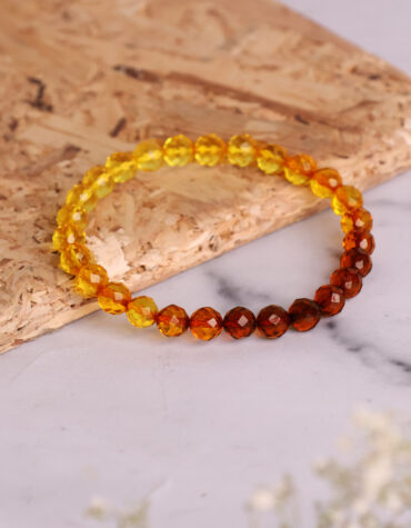 amber round faceted bracelet
