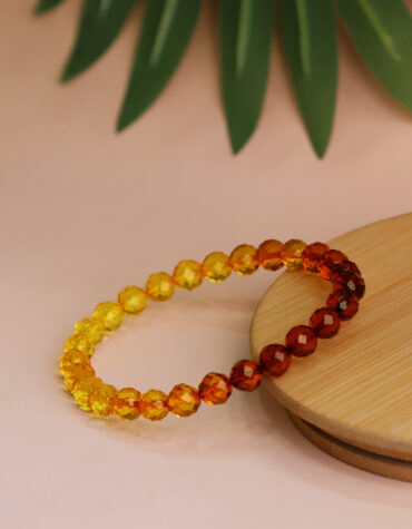 amber round faceted bracelet
