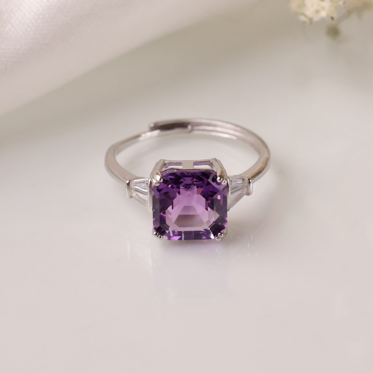 Amethyst Silver Ring-Shubhanjali Store (2) amethyst silver ring