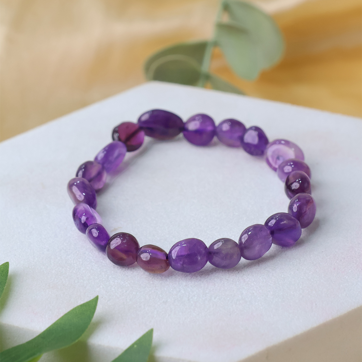 Amethyst Small Tumble Bracelet-Shubhanjali Store (1) amethyst small tumble bracelet