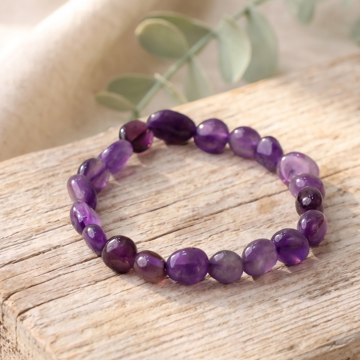 Amethyst Small Tumble Bracelet-Shubhanjali Store (3) amethyst small tumble bracelet