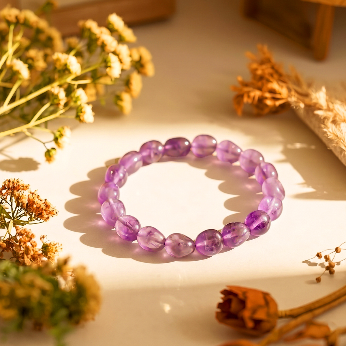 Amethyst Small Tumble Bracelet-Shubhanjali Store (4) amethyst small tumble bracelet