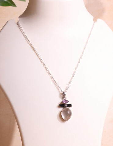 amethyst with b t & cq pendant silver