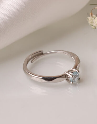 aquamarine small ring silver